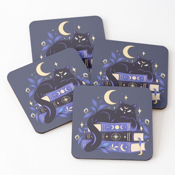 Item preview, Black Cat on Spellbooks designed and sold by Mooncalf Market.