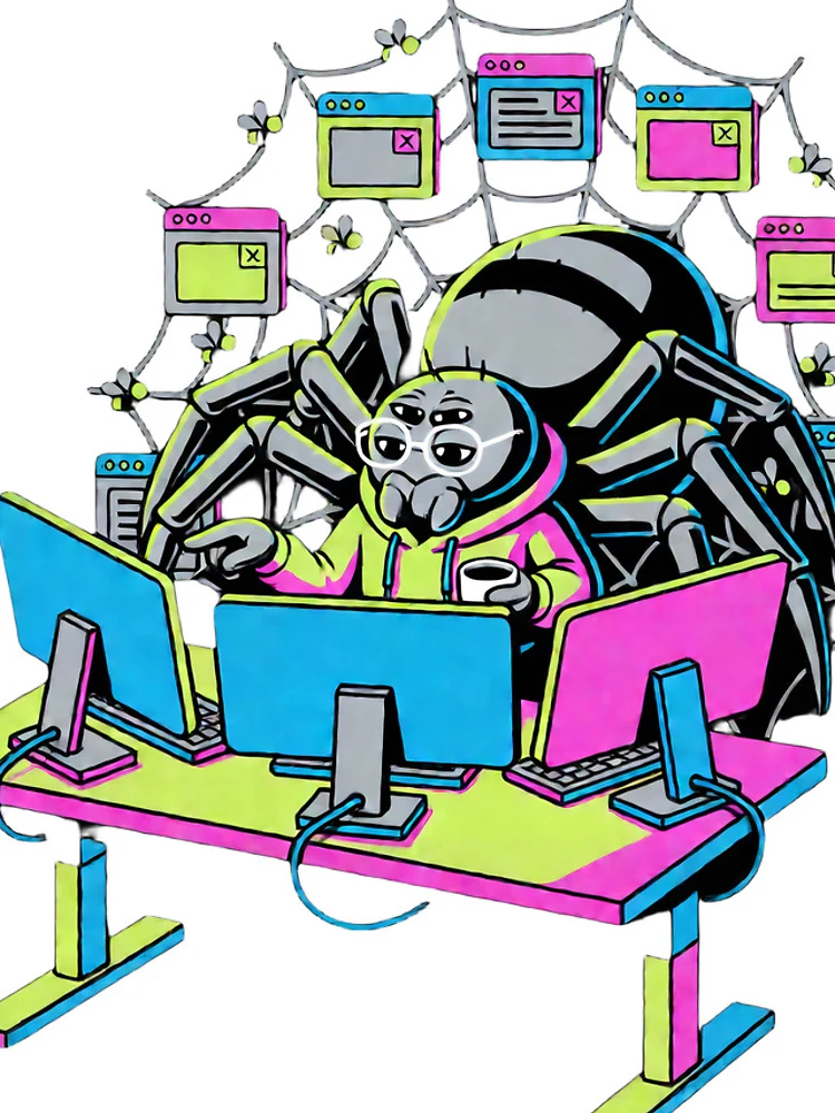 Thumbnail 4 of 4, iPhone Case, Spider Web Developer Coding Computer Cartoon designed and sold by Mia's Menagerie.