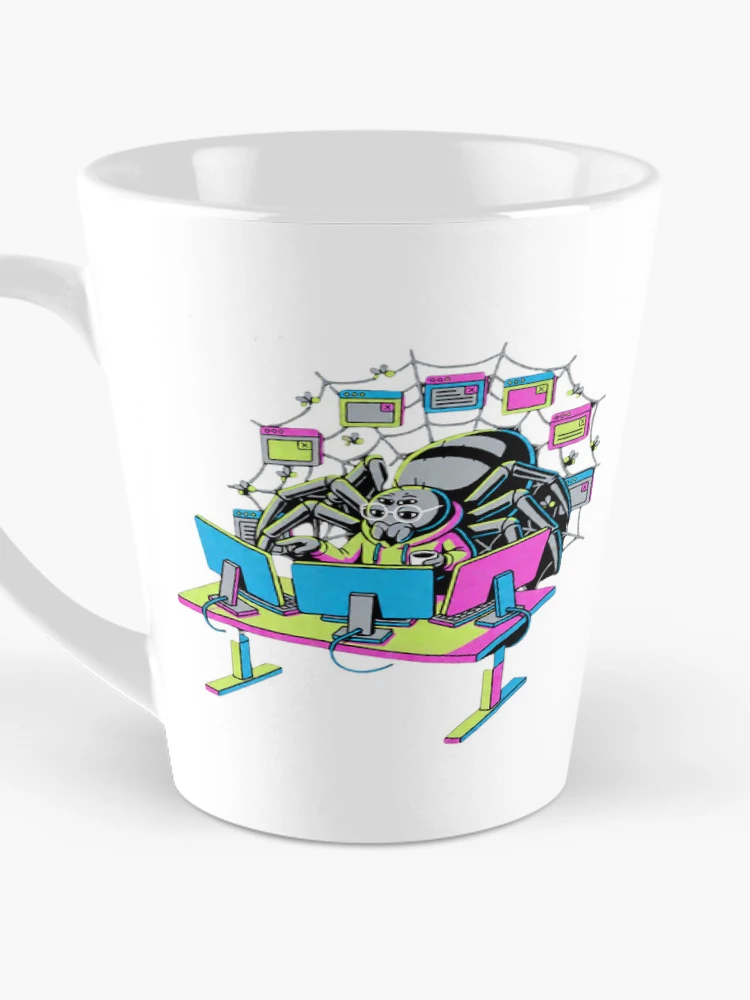 Thumbnail 3 of 4, Coffee Mug, Spider Web Developer Coding Computer Cartoon designed and sold by Mia's Menagerie.