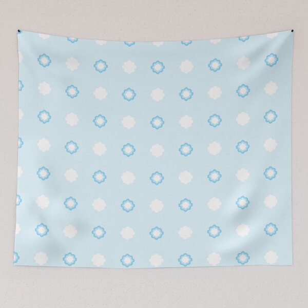 Item preview, Delightful Dachshunds geometric floral pattern in blue designed and sold by Quiet Waters Design.