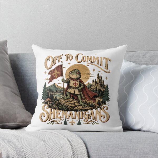 Item preview, Off To Commit Shenanigans Frog Knight Medieval Fantasy Humor Adventurer designed and sold by JonesFlora2025.