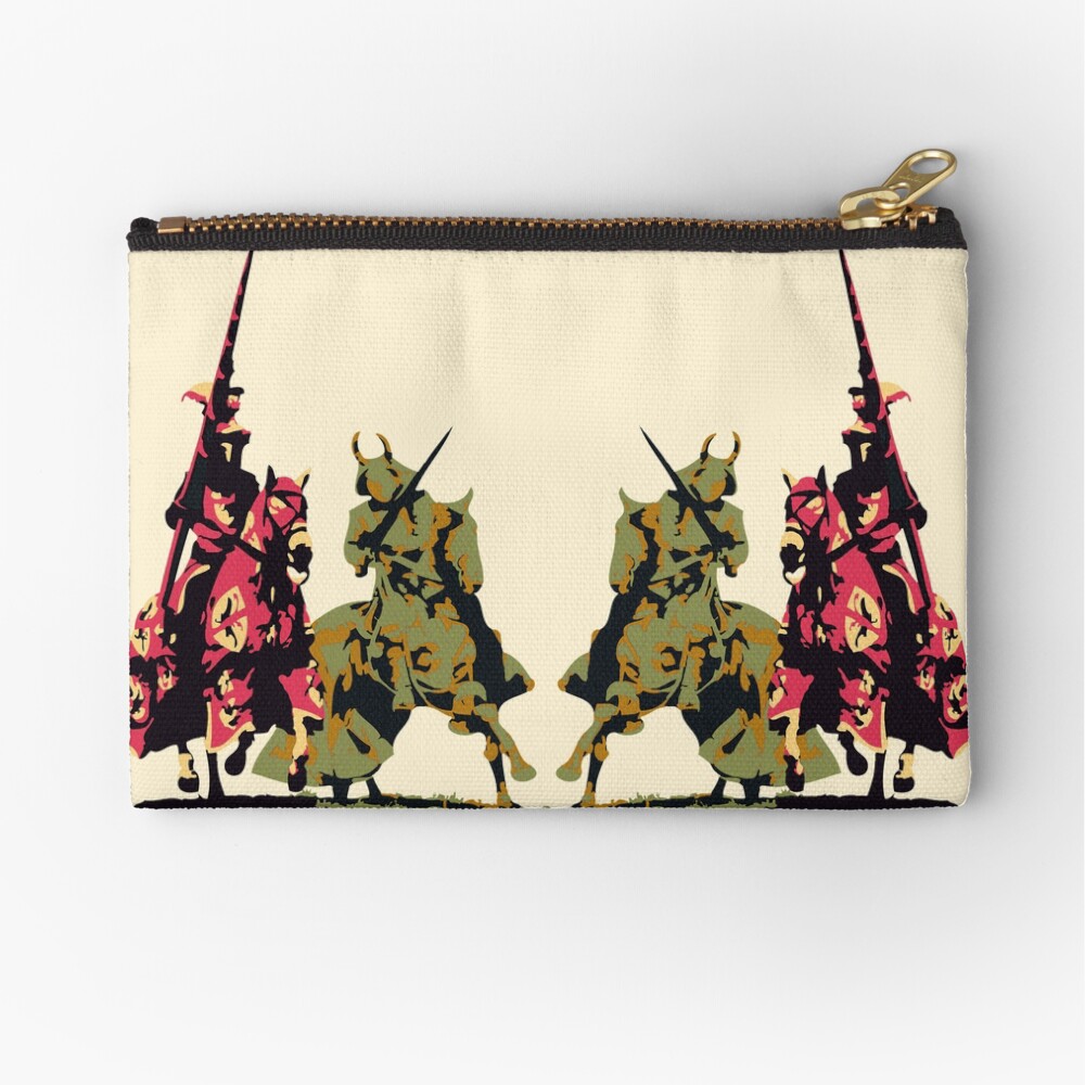 four noble knights on horseback with lance and sword Zipper Pouch