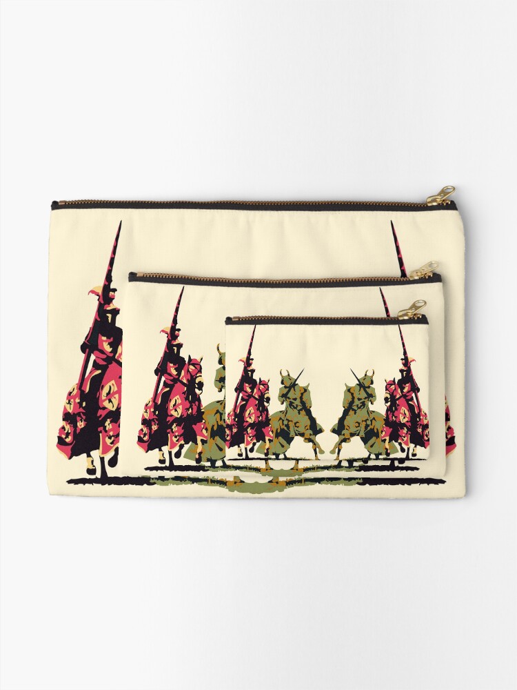 Alternate view of four noble knights on horseback with lance and sword Zipper Pouch