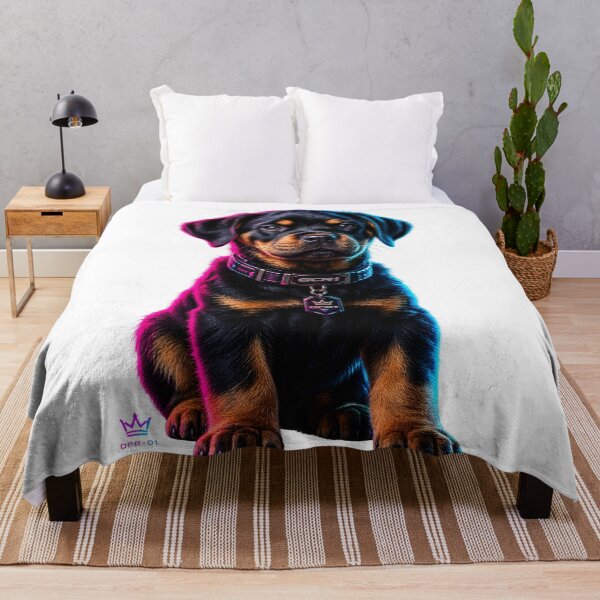 Item preview, GCR1 Neon Guardian Rottweiler Puppy Art – Futuristic Neon Dog Portrait designed and sold by GCR1.