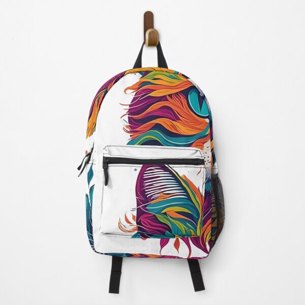 Item preview, Rainbow Cat Face with Bright Teal Eyes designed and sold by radhakidesign.