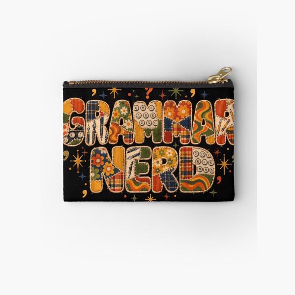 Item preview, Grammar Nerd Faux Patchwork Retro 70s Typewriter Keys Fountain Pen and Pencil Word Nerd Lettering designed and sold by danielliamgill.