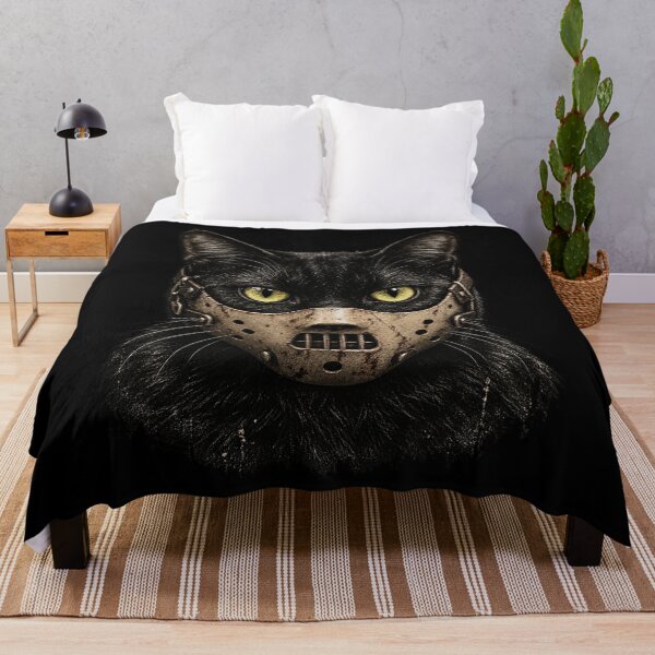 Item preview, Black Cat Horror Mask Vintage Dark Gothic Halloween Design designed and sold by The Mellonaire.