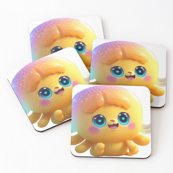 Item preview, Yellow Fantasy Creature with Big Blue Eyes designed and sold by radhakidesign.