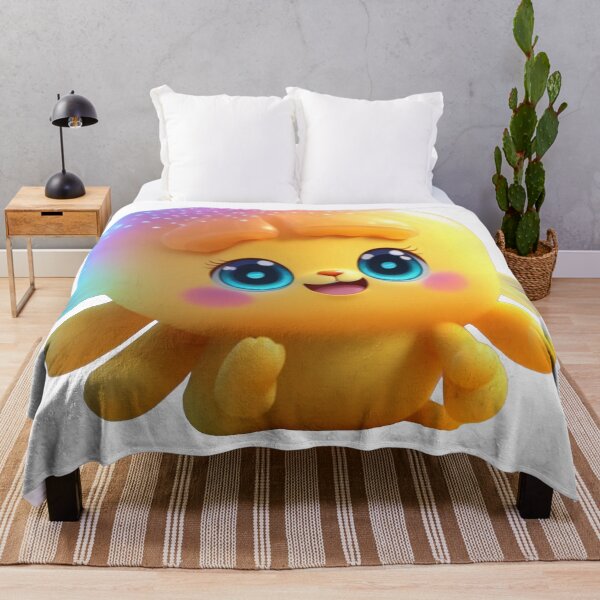 Item preview, Yellow Fantasy Creature with Big Blue Eyes designed and sold by radhakidesign.
