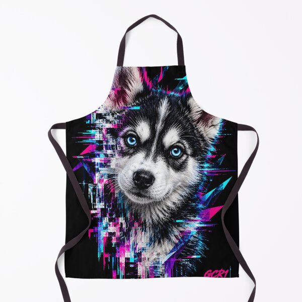 Item preview, GCR1 Digital Wild Husky Puppy Art – Cyber Glitch Dog Portrait designed and sold by GCR1.
