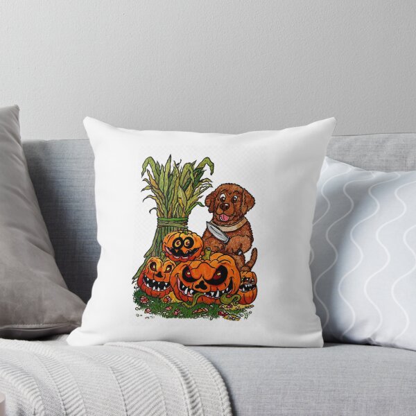 Item preview, Chesapeake Bay Retriever carving Halloween pumpkins designed and sold by pateabagshop.