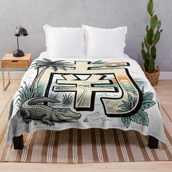 Item preview, Florida South Kanji Mask Alligator Tropical Sunset designed and sold by mood-draftsman.