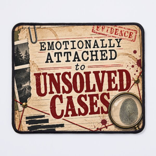 Item preview, Emotionally Attached to Unsolved Cases - True Crime Design designed and sold by Shrouded Unraveled.