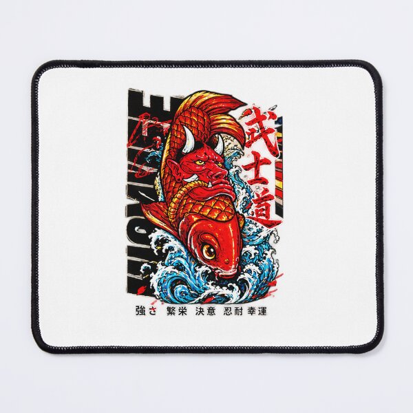 Item preview, Japanese Koi Fish & Red Oni Mask designed and sold by CecilRowell.