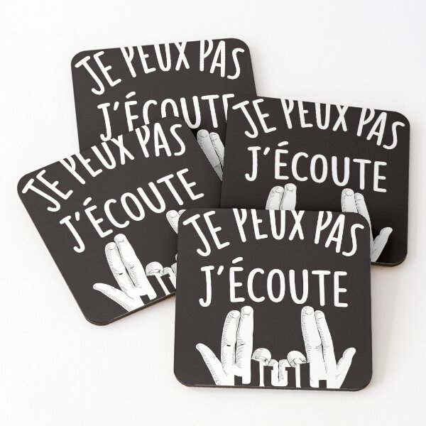 Item preview, Je Peux Pas J'ecoute French Saying Funny Hand Gesture designed and sold by OddCanvasArt.