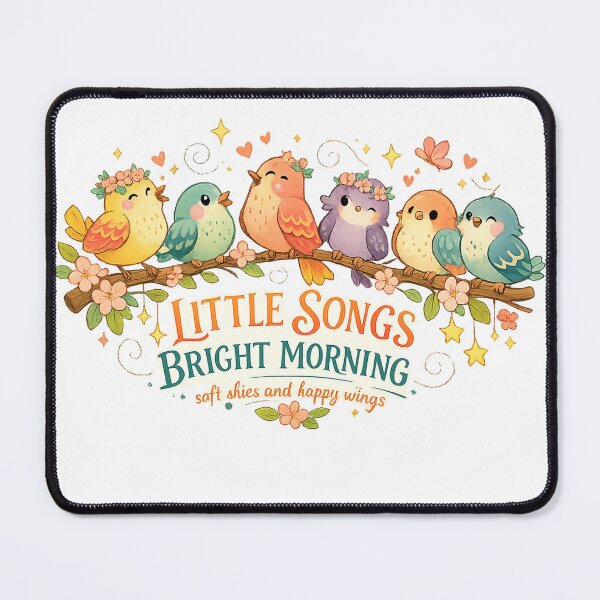 Item preview, Little Songs Bright Morning Cute Birds Floral Spring Cottagecore Design designed and sold by inkoutninja.