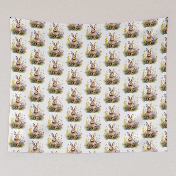 Item preview, Meadow Bunny | Beautiful Wildflower Nature Art designed and sold by Mandayartstudio.