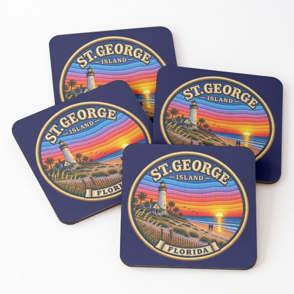 Item preview, St. George Island Florida Lighthouse Sunset Embroidered Patch designed and sold by Swanny's Custom T-shirt and Gift Designs.