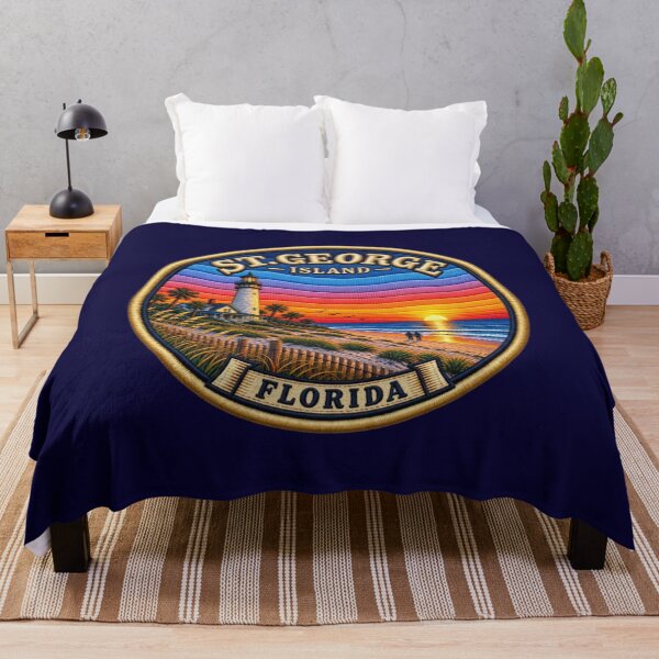 Item preview, St. George Island Florida Lighthouse Sunset Embroidered Patch designed and sold by Swanny's Custom T-shirt and Gift Designs.