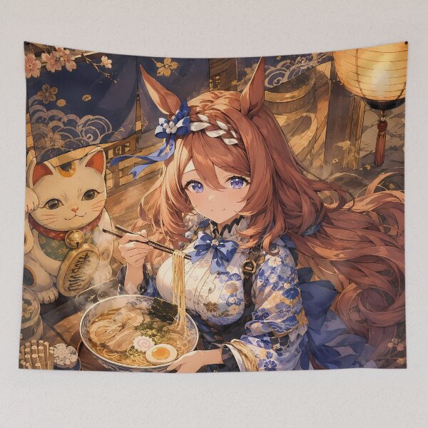 Item preview, Super Creek Uma Musume Cozy Ramen Lantern Evening designed and sold by mildaclairmo.
