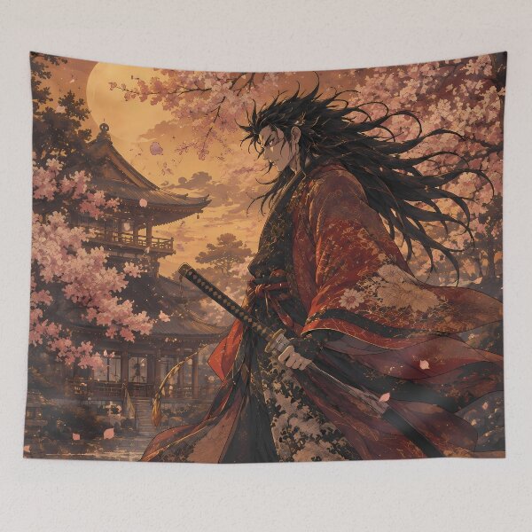 Item preview, Tahomaru Dororo Cherry Blossom Sunset Samurai designed and sold by mildaclairmo.