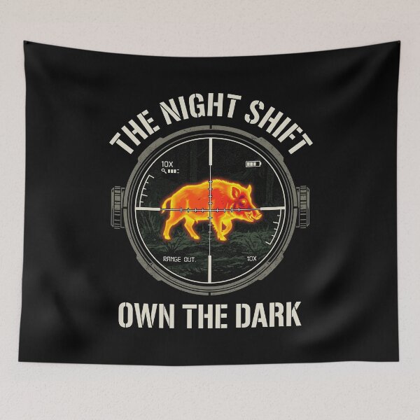 Item preview, The Night Shift Own The Dark | Thermal Scope Hog Hunting Design | Wild Boar Night Hunter Gift | Feral Hog Apparel designed and sold by Luminari Creations.