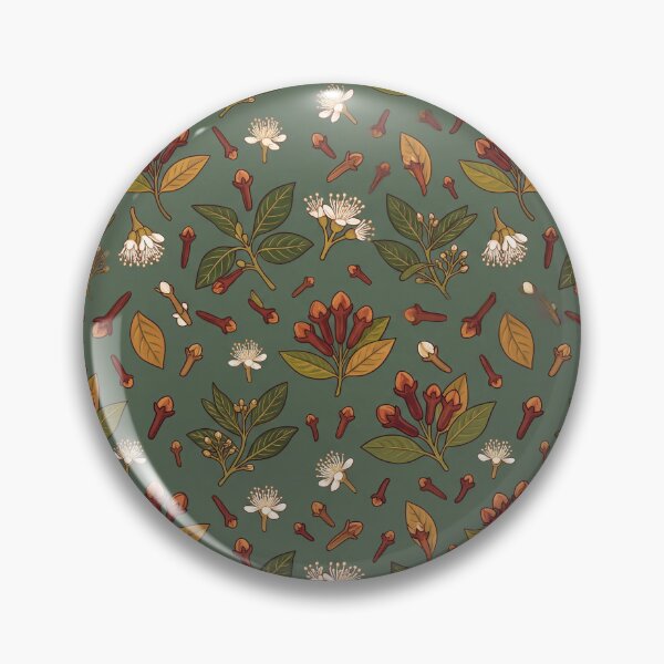Item preview, Seamless Clove Buds and Blossom Pattern on Green Background designed and sold by jopiew.