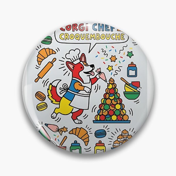 Item preview, Corgi French Pastry Chef designed and sold by PictoVibe.