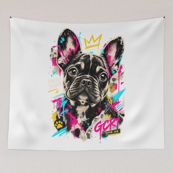Item preview, GCR1 French Bulldog Puppy Street Art – Colorful Graffiti Dog Portrait designed and sold by GCR1.