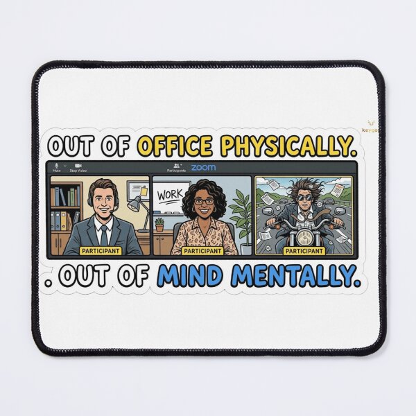 Item preview, Out of Office Zoom Meeting Meme - Funny Remote Work Sticker designed and sold by keygon.