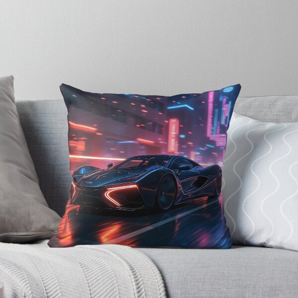 Item preview, Cyberpunk Blue Sedan Retro Futuristic Car Poster, Electric Blue Body with Bold Red Accents, Neon City Lights and Rainy Streets, Cinematic Japanese Street Racing Aesthetic, Modern Automotive Wall Art designed and sold by PaintedPixels01.