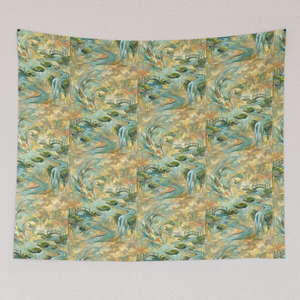 Item preview, Koi Fish Japanese Garden Art designed and sold by PictoVibe.