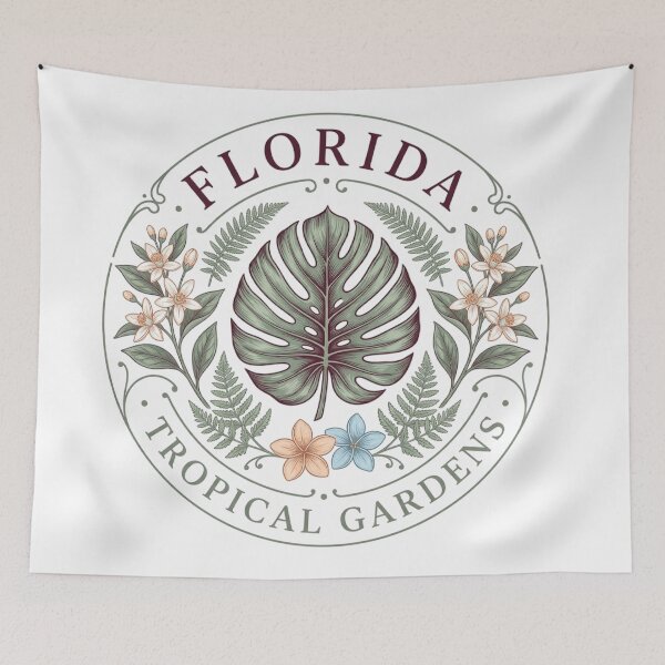 Item preview, Florida Tropical Gardens Vintage Botanical Monstera designed and sold by mood-draftsman.