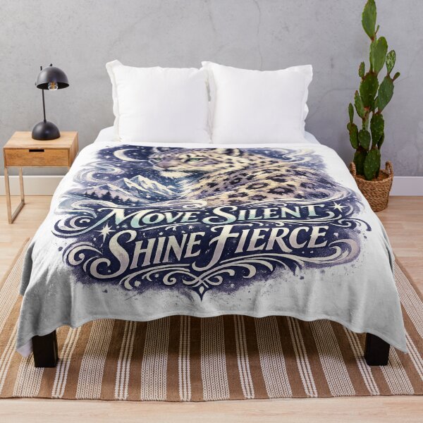 Item preview, Move Silent Shine Fierce Snow Leopard Mountain Moon Wildlife Design designed and sold by inkoutninja.