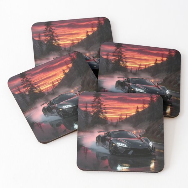Item preview, Apex Drift Wet Asphalt Racing Car Poster, Sleek Sports Coupe on Rain Soaked Streets, Neon Reflections and Cinematic Nighttime Atmosphere, Japanese Street Racing Aesthetic, Moody Automotive Wall Art designed and sold by PaintedPixels01.