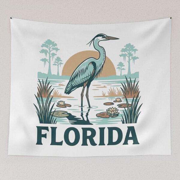 Item preview, Florida Great Blue Heron Marsh Wetland Nature designed and sold by mood-draftsman.