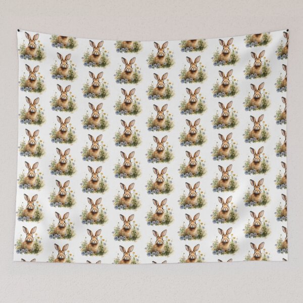 Item preview, Meadow Bunny | Beautiful Wildflower Nature Art designed and sold by Mandayartstudio.