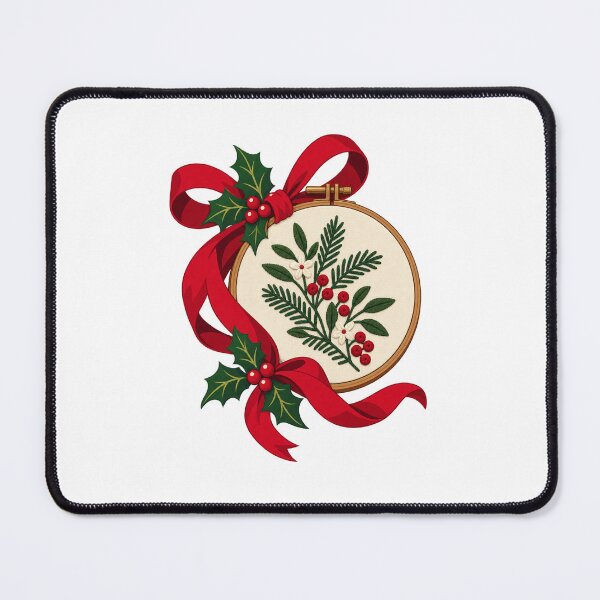 Item preview, Christmas Botanical Embroidery Hoop with Holly designed and sold by skyartdesign.