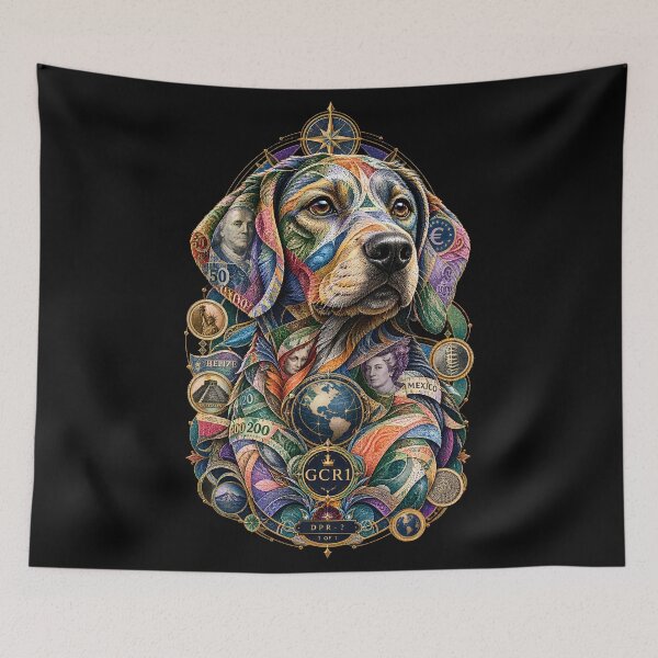 Item preview, GCR1 Global Relic Dog Art – International Currency Collage Portrait designed and sold by GCR1.