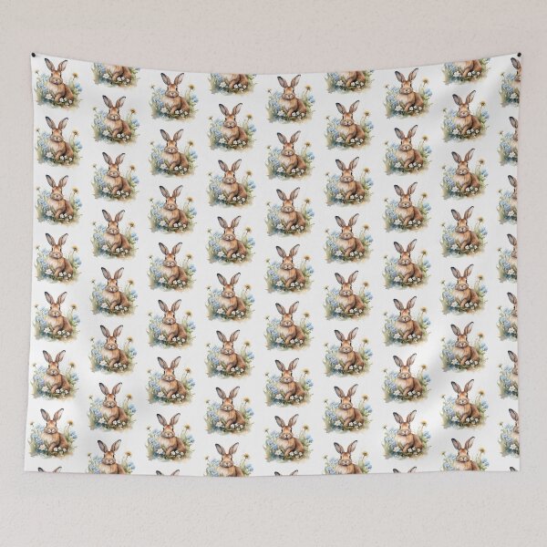 Item preview, Meadow Bunny | Beautiful Wildflower Nature Art designed and sold by Mandayartstudio.