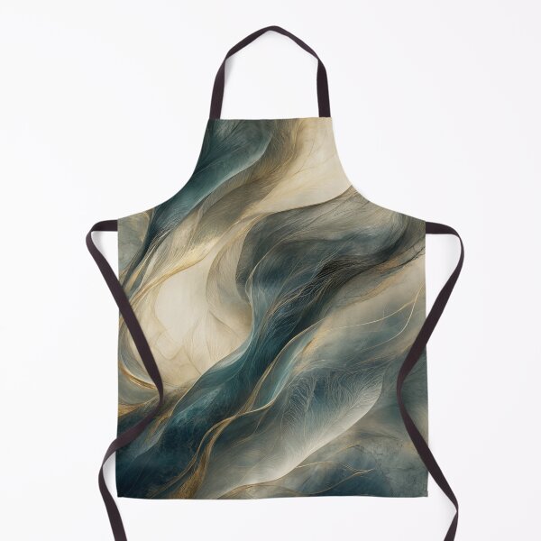 Item preview, Ocean Veil Luxury - Teal and Gold Fluid Abstract Art designed and sold by nhk999.