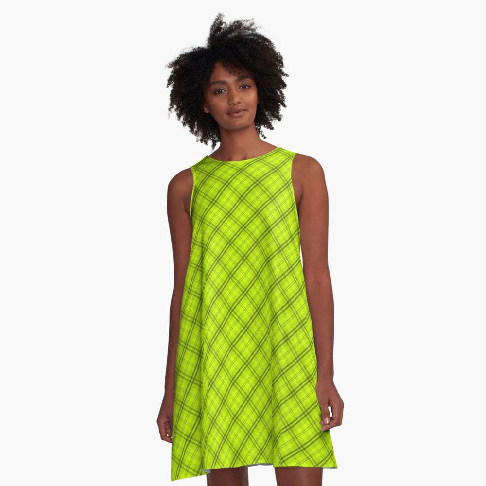 Bright Rainbow Plaid A-Line Dress for Sale by plaidwerx