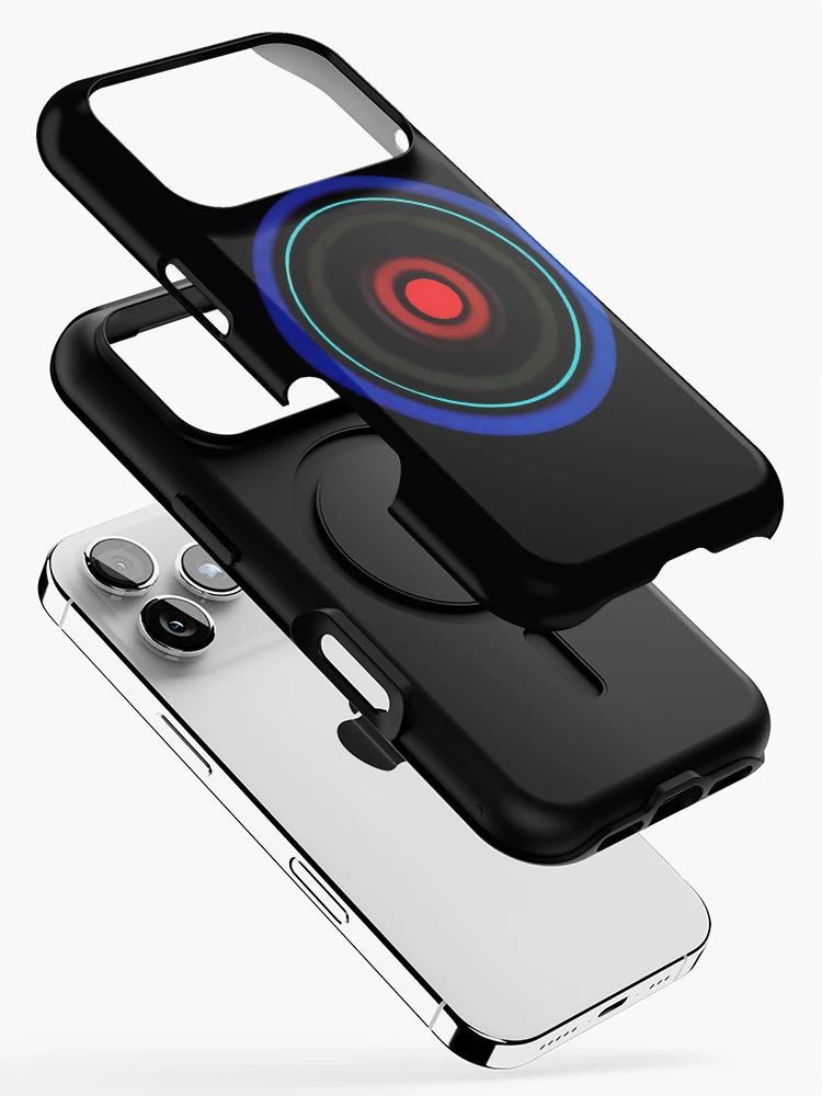 Thumbnail 2 of 4, iPhone Case, Circular Rings Pattern In Blue Red designed and sold by YungShadow.