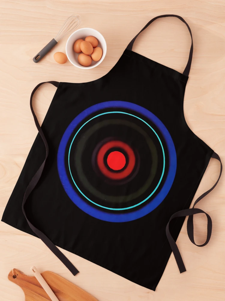 Thumbnail 1 of 6, Apron, Circular Rings Pattern In Blue Red designed and sold by YungShadow.