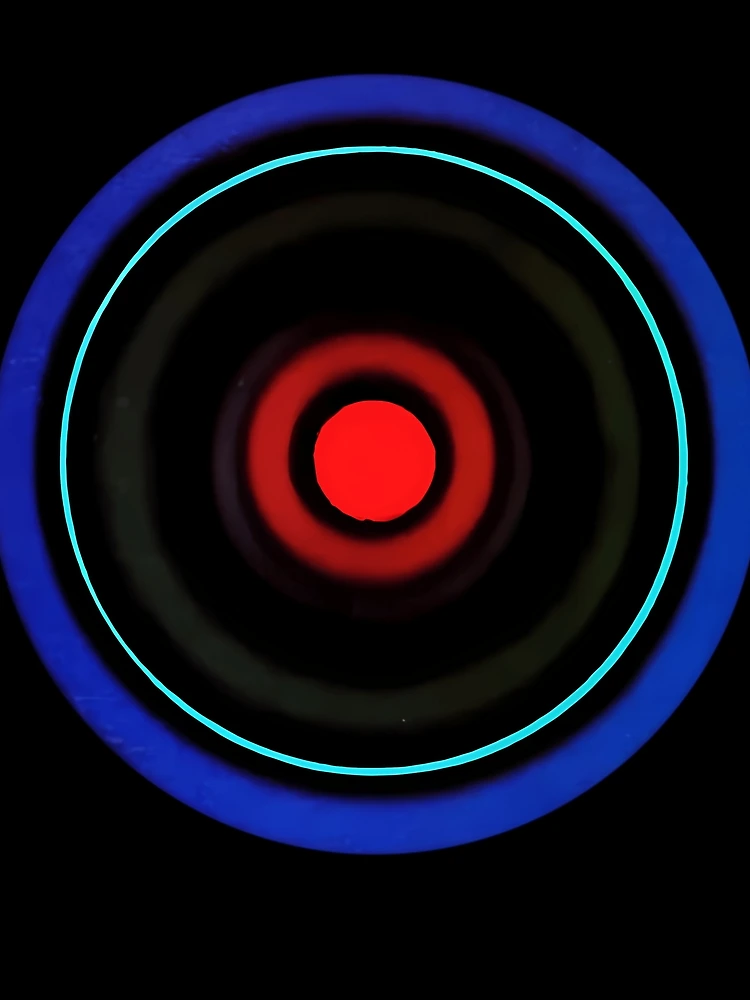 Thumbnail 3 of 3, Scarf, Circular Rings Pattern In Blue Red designed and sold by YungShadow.