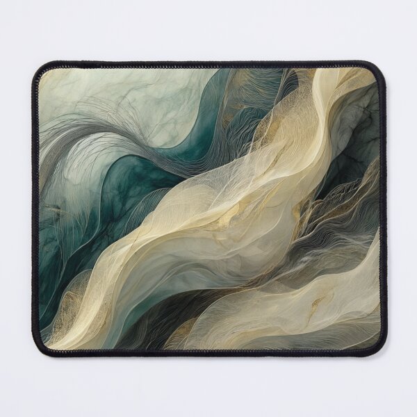 Item preview, Golden Current - Elegant Teal Fluid Abstract Artwork designed and sold by nhk999.
