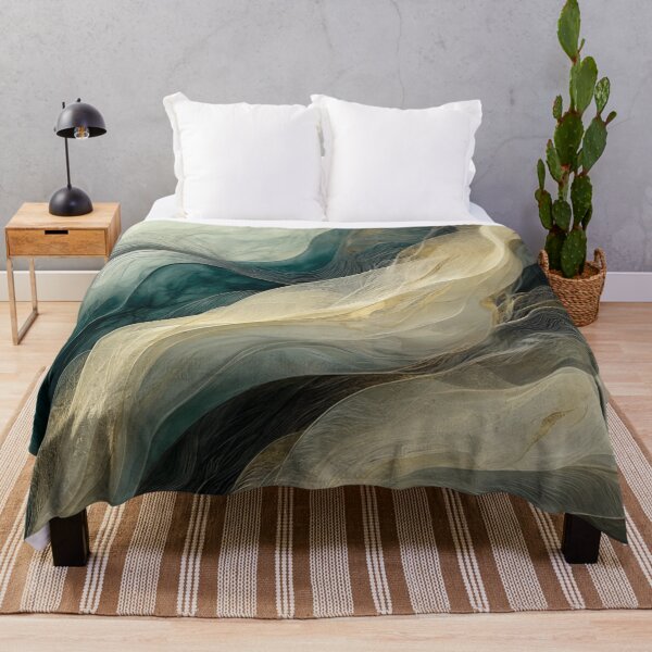 Item preview, Golden Current - Elegant Teal Fluid Abstract Artwork designed and sold by nhk999.