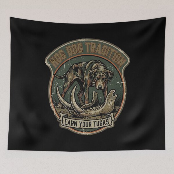 Item preview, Earn Your Tusks Funny Boar Hunting Shirt, Hog Dog Tradition Pig Hunter Gift designed and sold by Luminari Creations.