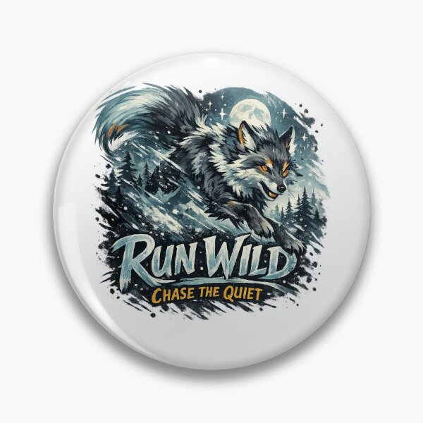 Item preview, Run Wild Chase the Quiet Wolf Moon Mountain Wilderness Design designed and sold by inkoutninja.