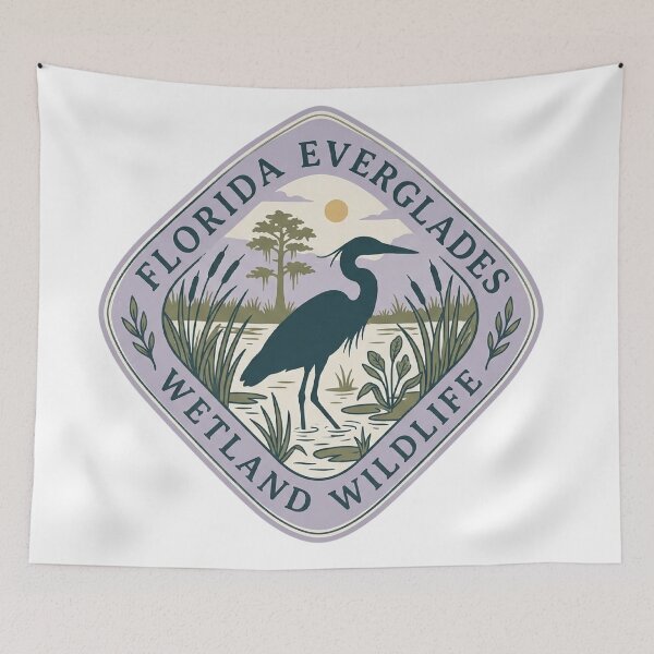 Item preview, Florida Everglades Wetland Wildlife Vintage Park designed and sold by mood-draftsman.